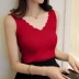 Mùa xuân và hè mới của phụ nữ hoang dã sóng mỏng v-cổ gợi cảm không tay đan đáy áo quây áo vest nữ áo len nữ Áo ba lỗ