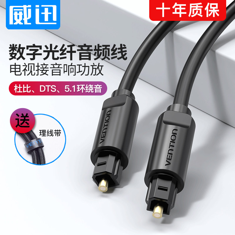 Square mouth opt optical fiber audio cable home SPDIF Sharp TV audio output connection echo wall amplifier input
