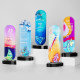 New Crystal Trophy Shipped from Chengdu, High-End, Colorful, Simple and Creative, Annual Meeting Team Outstanding Employee Award Medal