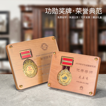 Creative Metal Badge Merit Badge Honors authorized High-end Solid Wood Medals Custom Made Wooden Tooto-discharge Remembrance