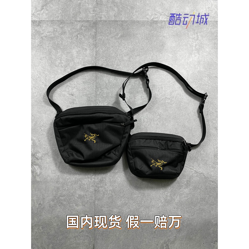 Authentic Arc'Teryx Mantis 1L 2L Embroidered Logo Colorful Single Shoulder Crossbody Bag Waist Bag Black Gold