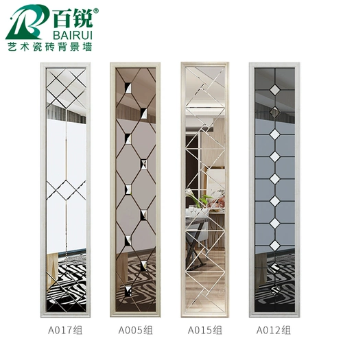 Искусство стеклянного боевого зеркала телевизионное фоновое плитка плитка гостиная, поддерживающая пограничное чайное зеркало белое зеркальное стекло стекло Стеклянное зеркало