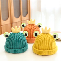 Baby hat autumn and winter Korean version of Tide little frog wool hat female boy cute super cute children Foreign-like knitted hat