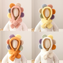 Baby hat autumn and winter warm scarf ear protection hat one girl cute super cute boy foreign fashion shawl