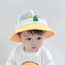 Baby Children Summer Thin Cap Green Small Dinosaur Net Hat Han Version Sunscreen Sunscreen Boy Girl Basin Cap Tide