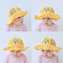 Children hat Summer Korean version sunscreen net hat cute baby boy girl foreign air thin fish cap baby boom