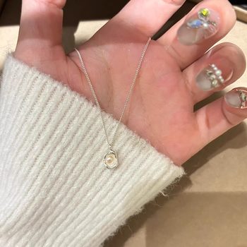 [Another Treasure Found]Junla Designer Style S925 Sterling Silver Shell Pearl Necklace, Light Luxury and Exquisite Feel