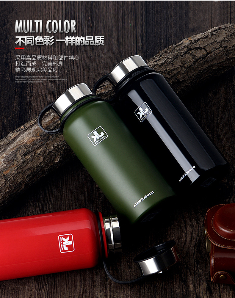 Thể thao ngoài trời chai chân không thép không gỉ chân không flask không gian nồi xử lý cốc công suất lớn 1000 MLl lọc bình nước có ống hút cho người lớn