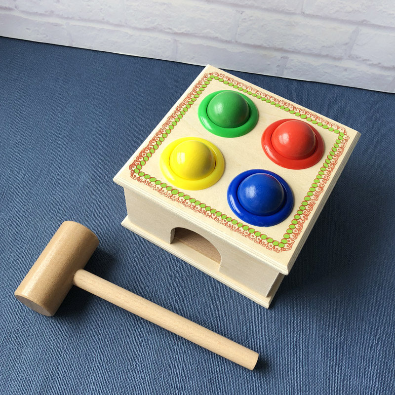 Blind type banging table Knocking table Hammer box Piling table Early childhood teaching aids 1-3 years old baby early education children's educational toys