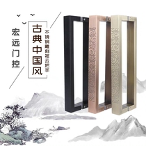  European-style Xiangyun luxury red bronze handle Wine shop wooden door door sliding door armrest Glass mounted door handle