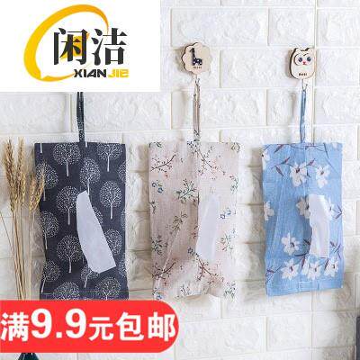 Hanging paper towel cover fabric cute cotton linen paper bag door toilet paper roll paper hanging bag wall hanging storage bag cloth bag