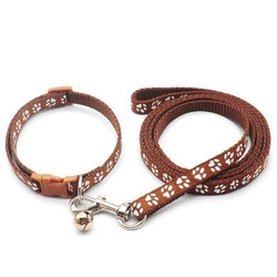 Leash for Walking Dogs and Cats, Pet Walking Collar Set, Small Footprint, Small to Medium-Sized Teddy Chain Leash