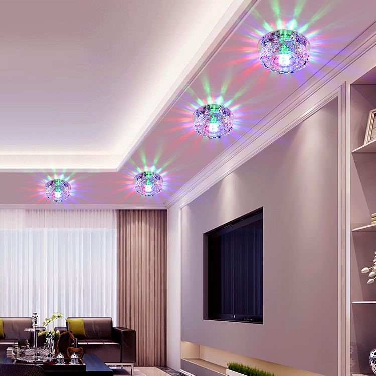 Living room crystal drum LED Ceiling lamp embedded pointed lamp bullEye corridor lamp