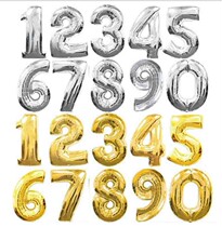 16 inch gold digital thickened aluminum film silver digital balloon happy birthday party holiday wedding room decoration