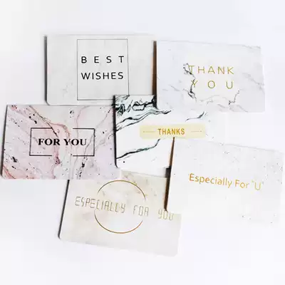 Blessing card Birthday card Bronzing card diy creative marbled ins wind gift packaging Valentine's Day greeting card