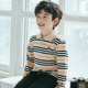 dài tay trẻ em T-shirt boy ve áo POLO bottomshirt trẻ em hàng đầu tại con lớn của Hàn Quốc phiên bản của mùa xuân và mùa thu váy thủy triều năm 2020.