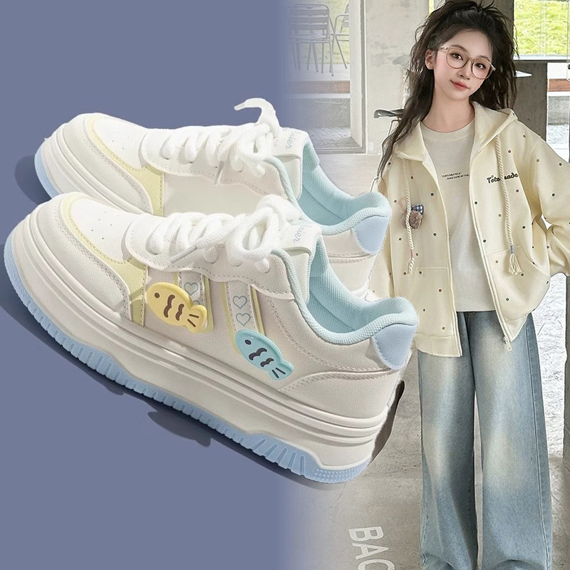 Girls' shoes 2026 Summer New style Children's versatile sports shoes, anti-slip board shoes for big kids, girls' white shoes