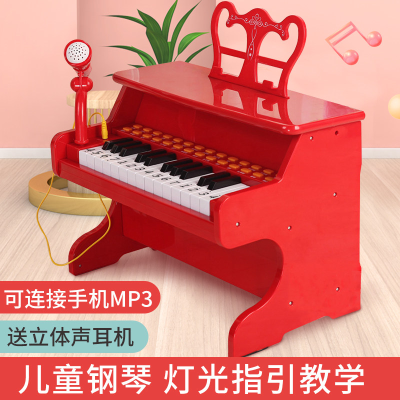 Promotional electronic keyboard children beginner piano large baby with learning mode karaoke microphone multi-functional toy
