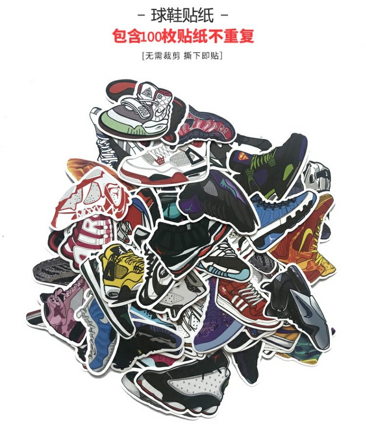 Tide thương hiệu sneakers dán tên chung dán chống thấm hành lý vali không thấm nước dán graffiti cân bằng xe trượt ván trang trí - Smart Scooter xe điện hai bánh