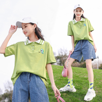 Girls short-sleeved T-shirt 2022 new 9 summer mid-college childrens college style student style summer suit for girls 13