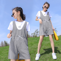 Girls Summer Suit 2022 New Exotic Summer Girl Net Red Suspender Pants Two-Piece Set Junior High School Student Fashion 13