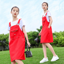 Girl Dress Summer 2022 New Korean Edition Junior High School Freshman Temperate Strap Skirt Girl Summer Dress Two-Piece Set 15