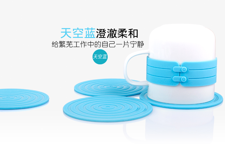 Cup Cup Cup coaster Creative Set Round Cách nhiệt Silicone Mat placemat Chống trượt Bát bát Home Bar - Tách bình giữ nhiệt 500ml