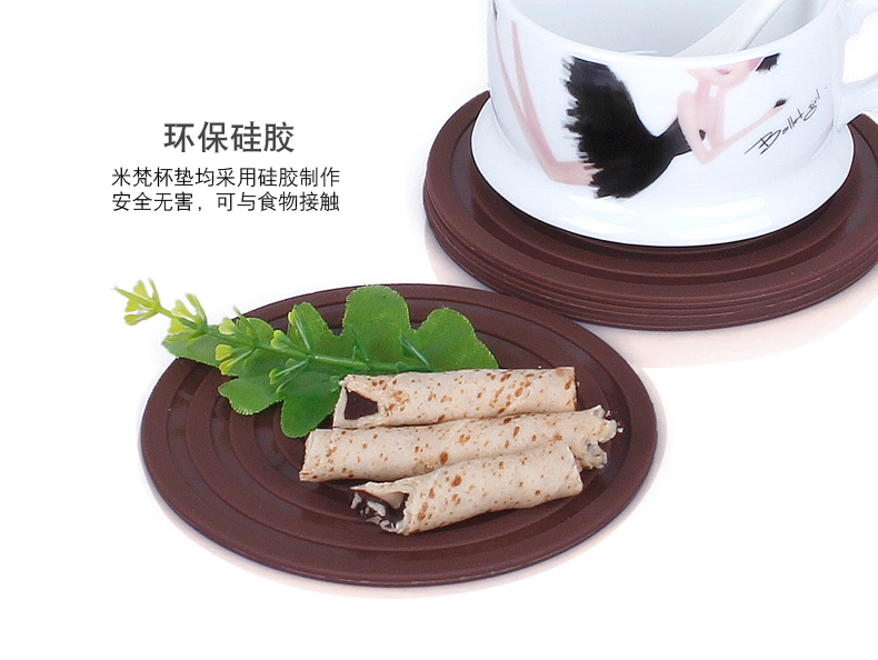 Cup Cup Cup coaster Creative Set Round Cách nhiệt Silicone Mat placemat Chống trượt Bát bát Home Bar - Tách bình giữ nhiệt 500ml