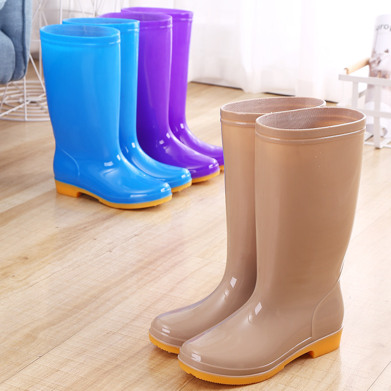Adult Non-slip Rain Shoes Rain Boots Female Summer Bull Gluten Bottom High Drum Fashion Rubber Shoes Laundry Water Boots waterproof Shoe