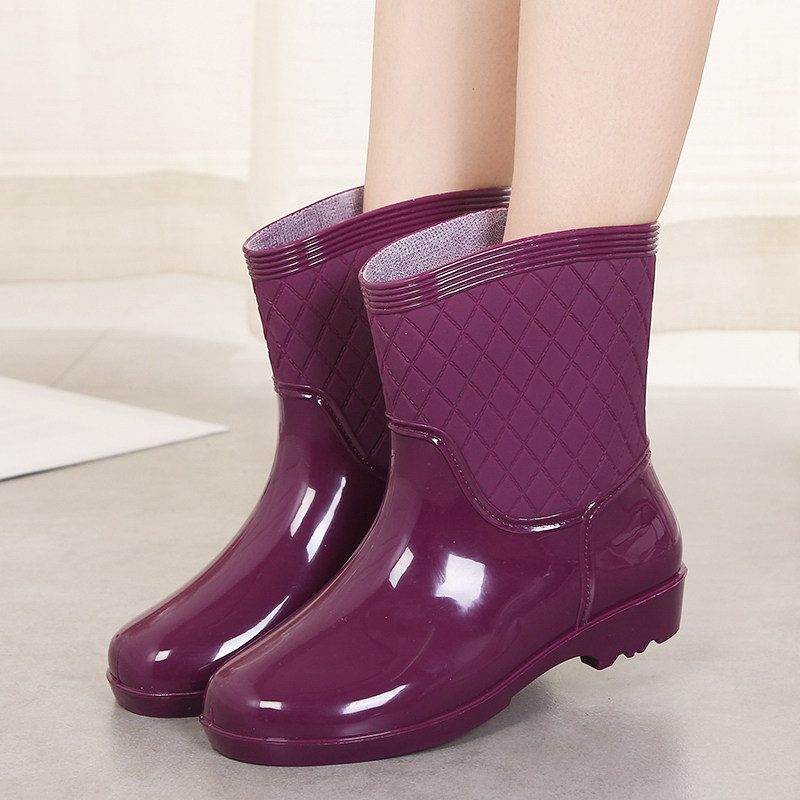 New Fashion Waterproof Shoes Rain Shoes Rain Boots Women Summer Short Drum Adults Work Sets Shoes Han Edition Light Water Boots Non-slip