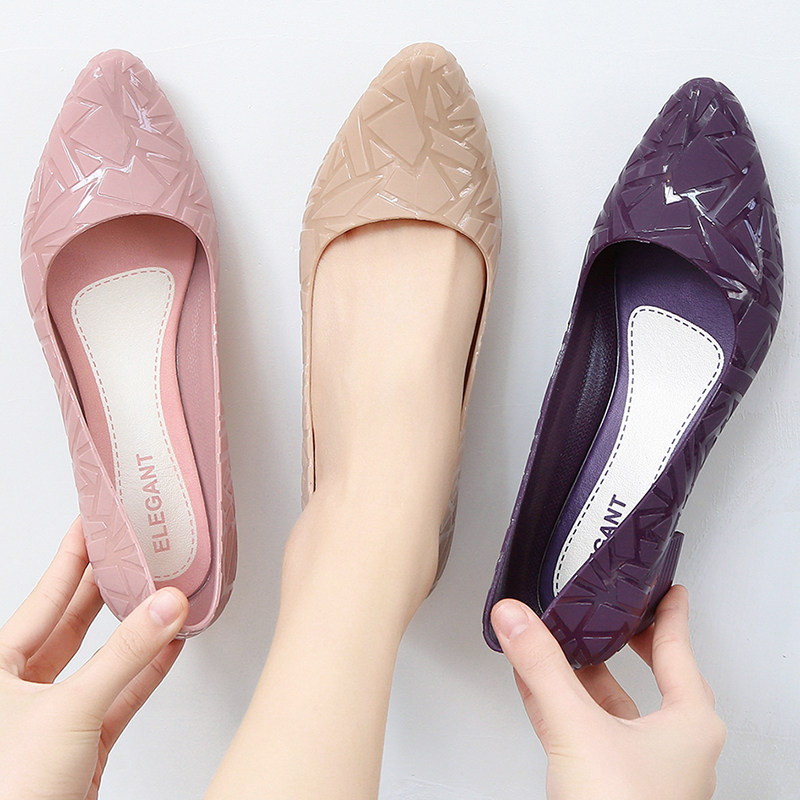 Shallow Mouth Fashion Sandal Women Summer Net Infrared Wearing New Baotou Mom Coarse Heel Single Shoe Beach Seaside Waterproof Soft Bottom