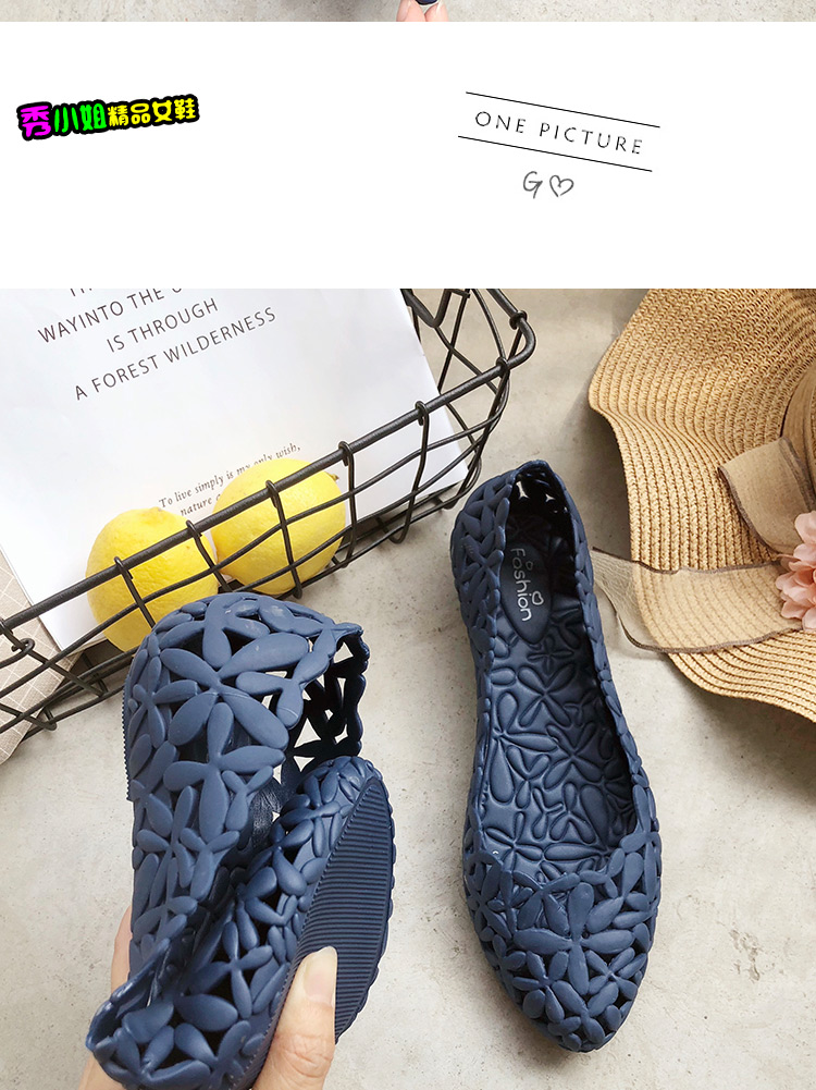 Mùa hè 2018 mới dép nông miệng nhựa công sở hoa giày nữ Baotou phiên bản Hàn Quốc của bãi biển lỗ rỗng giày sandal nữ đế cao