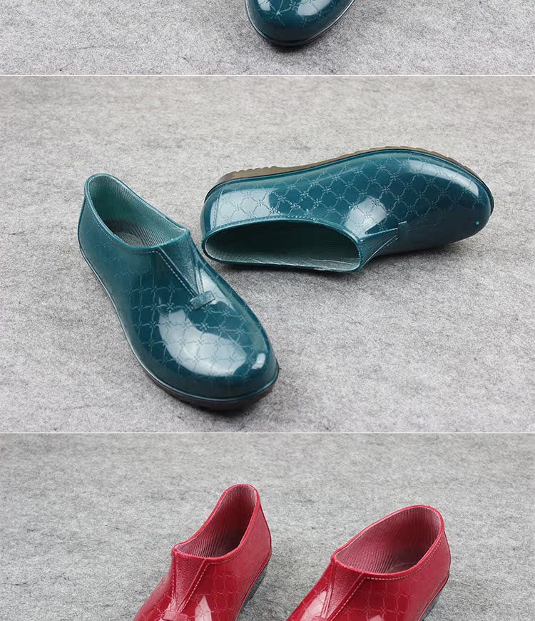 Mưa khởi động mùa hè ống ngắn mưa khởi động nữ non-slip dành cho người lớn thấp để giúp nông miệng bao bọc ngoài nhựa Hàn Quốc nhà bếp làm việc giày không thấm nước