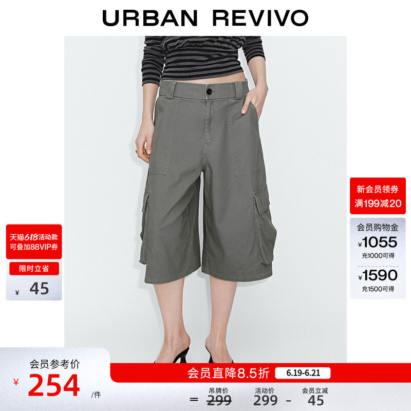 Ur2026 New Summer Style Women's Casual Vintage Washed Patchwork Pocket Workwear Cropped Pants Uyy660057 Ur2026 New Summer Style Women's Casual Vintage Washed Patchwork Pocket Workwear Cropped Pants Uyy660057