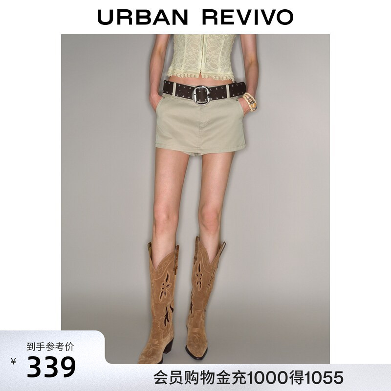 Ur2026 New Autumn Style Women's Trendy Workwear Style with Rivet Belt and Lyocell Skirt-Style Shorts Uyv660112