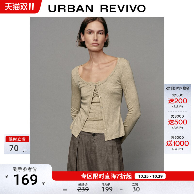 Ur2026 New Autumn Women's Casual Lyocell Lace Patchwork Blouse Shirt with Wool Uwh260178 Ur2026 New Autumn Women's Casual Lyocell Lace Patchwork Blouse Shirt with Wool Uwh260178
