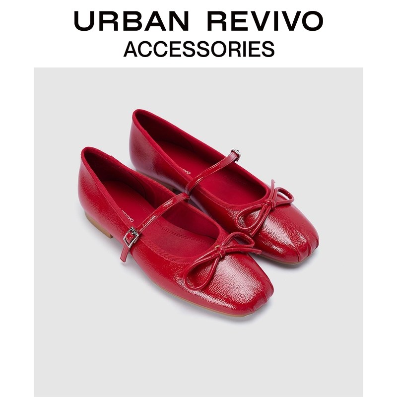 Bow Detail Mary Jane Flats Metallic Leather Adjustable Strap ราคา 1,840 บาท*ส่งฟรี