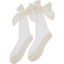 URBAN REVIVO2024 autumn new womens sweet mesh bow socks UAWA40250