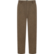 UR2024冬季新款男装时尚不规则条纹单压褶阔腿裤UMF640110