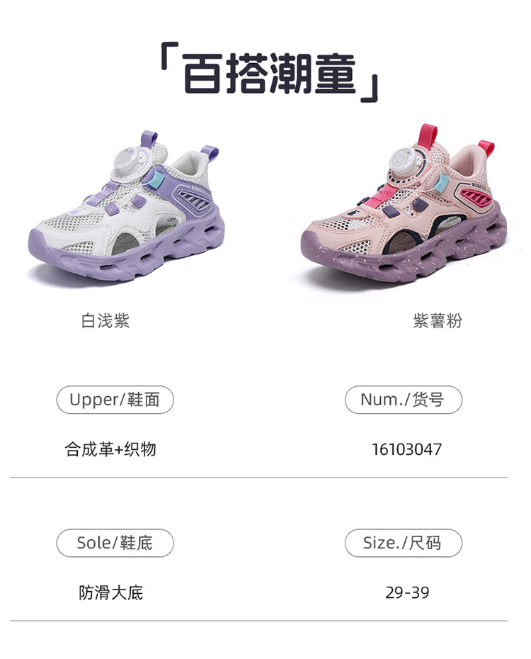 巴布豆儿童溯溪鞋户外运动凉鞋女童夏季新款踩水一脚蹬涉水沙滩鞋 — 10