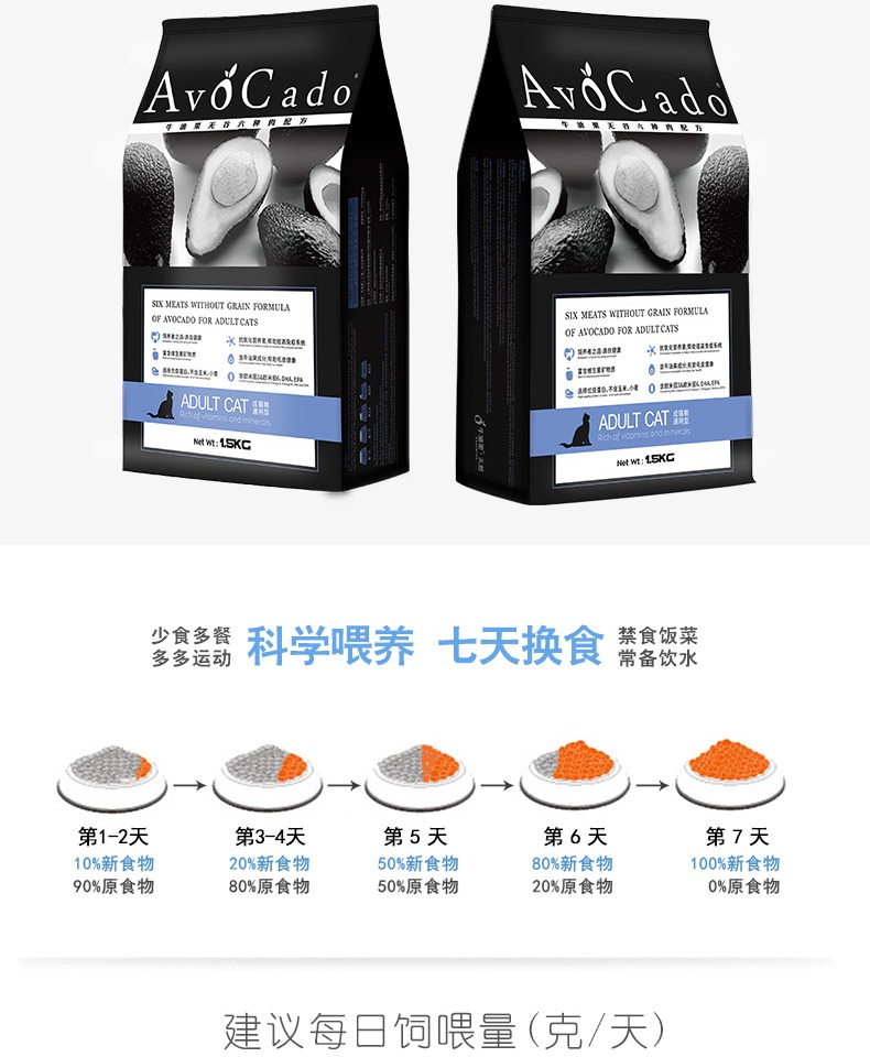 Avocado Cat Food British Short Special Beauty Hair Natural Valley Free Salt Fish Meat Cat Cat Thức ăn chính 2kg - Cat Staples Có nên trộn 2 loại hạt cho mèo