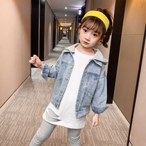Girl Denim Jacket Spring Autumn Dress 2022 New Korean Version Children Ocean Gas Spring 3-13 Year Old Girl Blouse Tide