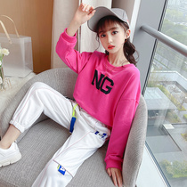 Girl Spring Clothing Suit 2022 New Ocean Gas Tennis Red Boy Dress CUHK Child Girl Spring And Autumn Trendy Sports Two Sets