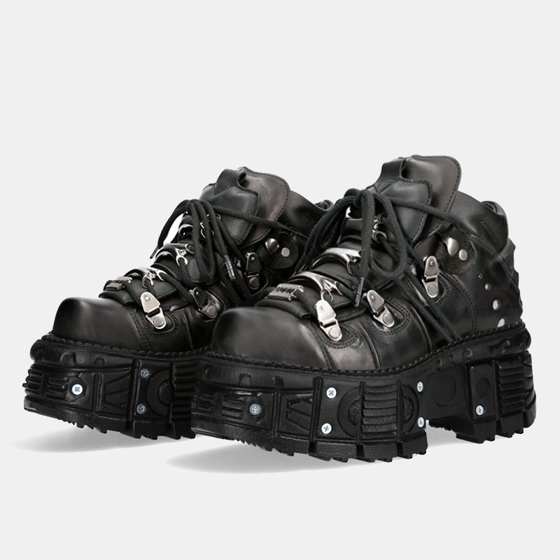 Retro Spanish Tank-Soled Metal High-Top Shoes, Thick-Soled Small Leather Shoes, Dark Punk Platform-Soled Street Style Flats for Women Retro Spanish Tank-Soled Metal High-Top Shoes, Thick-Soled Small Leather Shoes, Dark Punk Platform-Soled Street Style Flats for Women