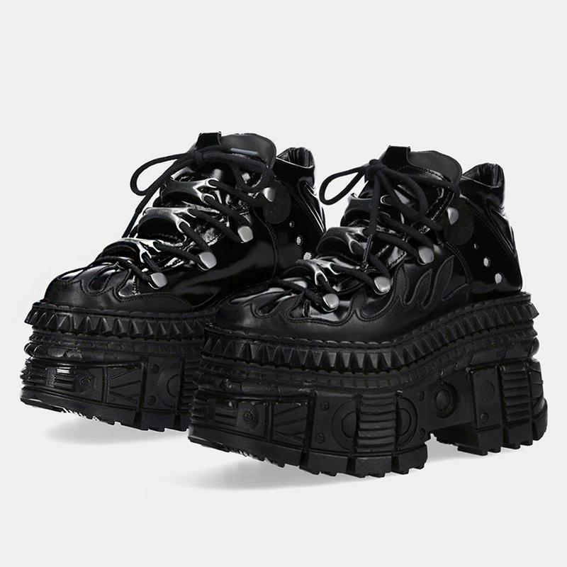 Retro Gothic Tank Dark Punk Small Leather Shoes for Women Heavy Metal Petite Platform High-Top Shoes Thick-Soled Shoes for Men Retro Gothic Tank Dark Punk Small Leather Shoes for Women Heavy Metal Petite Platform High-Top Shoes Thick-Soled Shoes for Men