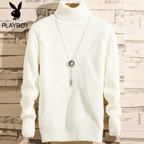 Playboy turtleneck sweater mens autumn and winter thick bottoming long collar knitwear 2020 new trend thread coat