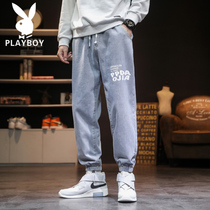 Playboy jeans men 2021 new trendy brand loose casual leg mens pants spring and autumn trend pants