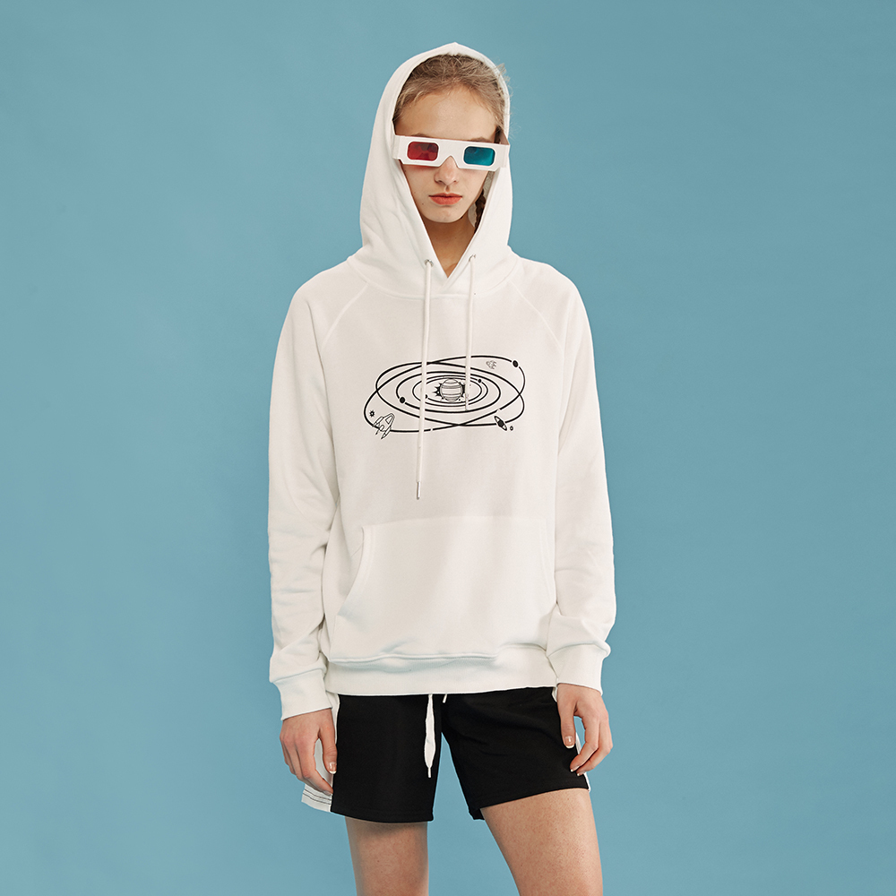 square houlest original wild literary leisure hooded spring and autumn new pure cotton couple thick T-shirt jacket