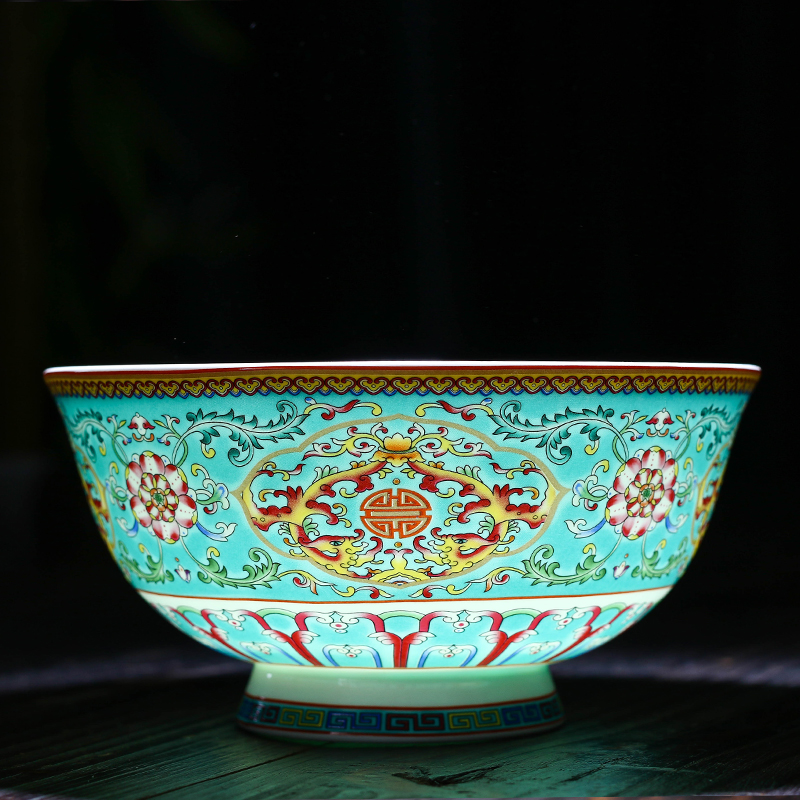 bowl, household soup bowl, ceramic dish set, enamel plate bowl, 2022 new style bone porcelain bowl, noodle bowl, high-foot rice bowl 