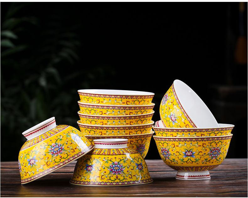 The dishes suit household jingdezhen European - style ceramics from ipads porcelain bowl chopsticks to eat bowl of Chinese style composite plate